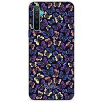 Oppo Realme 6i Kılıf Kelebek Etkisi (20) Koruyucu Kılıf Fuşya Mavi
