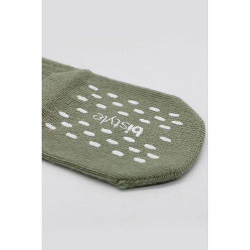 5'Li Penye Kaymaz Düz Soket Çorap 10121 Yeşil