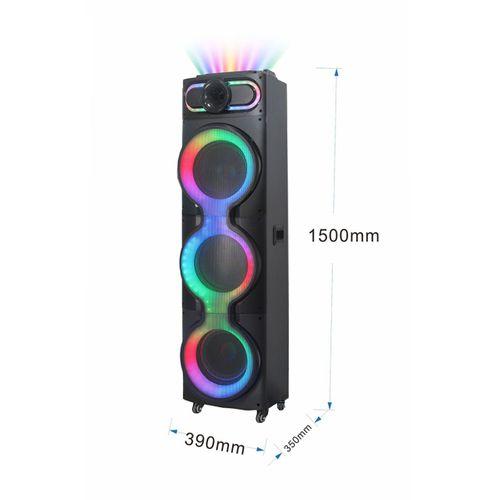 Zore GD-3126 Dijital LED Göstergeli Mikrofonlu RGB TWS Üçlü 10 inç Stereo Bass Kablosuz Karaoke Hoparlör