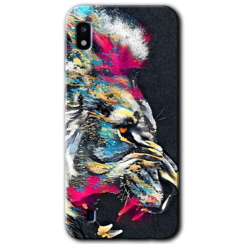 Samsung Galaxy A10 Kılıf Baskılı Kapak - Colorfull Aslan +Tam Ekran Koruyucu