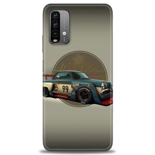 Xiaomi Redmi Note 9 4G Kılıf HD Baskılı Kılıf - Klasik Araba + Tam Ekran Koruyucu