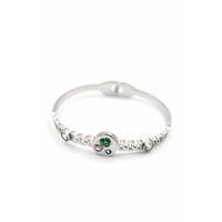 Taşlı Kalp Bilezik - Gümüş