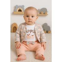 Elma Desenli Ceketli 3'lü Kız Bebek Takımı