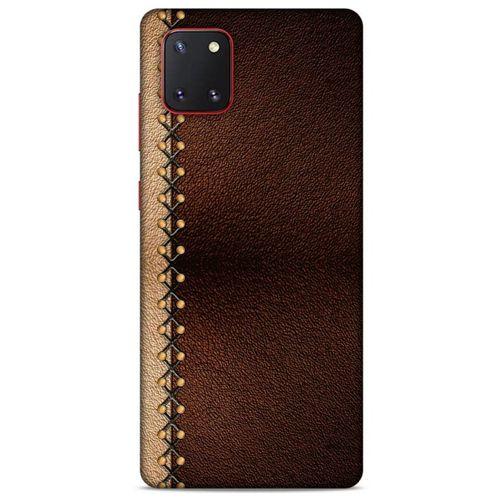 Samsung Galaxy Note 10 Lite Kılıf Patchwork (21) Koruyucu Kapak Kahve Gold