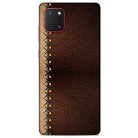 Samsung Galaxy Note 10 Lite Kılıf Patchwork (21) Koruyucu Kapak Kahve Gold