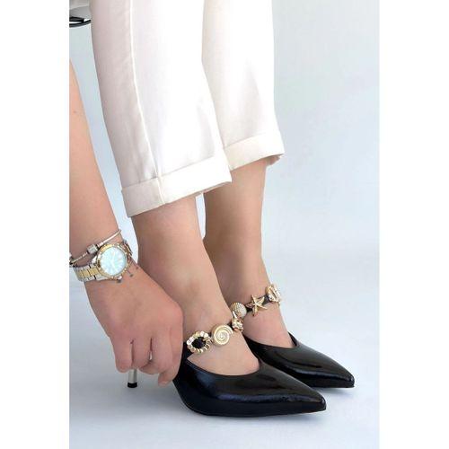 Conne Siyah Cilt Stiletto Ayakkabı