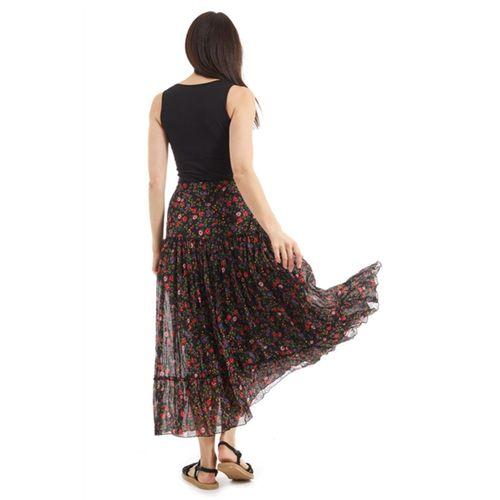 Şile Bezi Siyah Tomurcuk Vual Uzun Etek