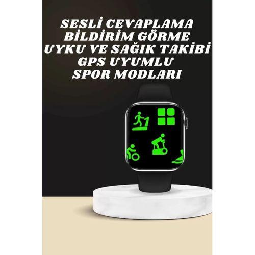 Akıllı Saat Wireless Şarj Yüksek Çözünürlüklü Müzik Dinleme Sesli Cevaplama