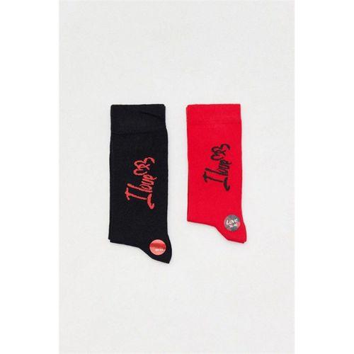 Sevgili Çorabı Yazılı Dode Flora Soket Çorabı 2 Li