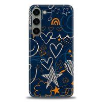 Samsung Galaxy S23 Plus Kılıf HD Baskılı Kılıf - Notalar ve Kalpler + Tam Ekran Koruyucu