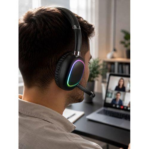 Mikrofonlu Bluetooth Kulak Üstü Kulaklık Rgb Aydınlatmalı Type-c