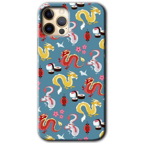 BeRa Aksesuar iPhone 11 Pro Kılıf Baskılı Kapak - Funky Dragon +Tam Kaplayan Mat Seramik