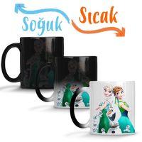 Elsa Frozen Fever Anna Olaf Sihirli Kupa Bardak Porselen
