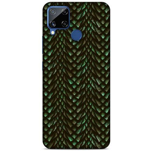 Oppo Realme C15 Kılıf Dragons (3) Kapak Ejderha Cilt Yeşil
