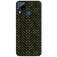 Oppo Realme C15 Kılıf Dragons (3) Kapak Ejderha Cilt Yeşil
