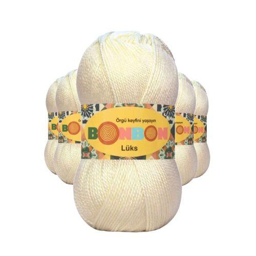 5 Adet Lüks Patik İpi Yünü Krem 98272 - bonbon mudanis