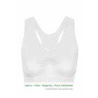 Alışveriş Meydanı Kadın Beyaz Pedsiz Likralı Sporcu Sütyeni Büstiyeri