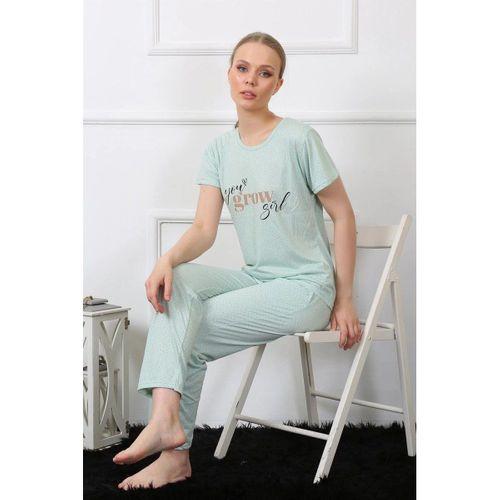 Kadın Kısa Kol Pijama Takım Su Yeşili