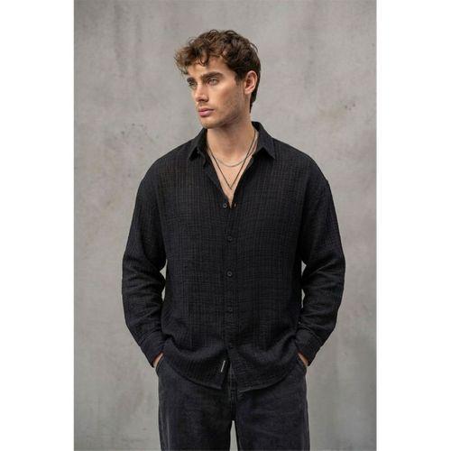 Bien Pamuk Keten Erkek Gömlek - Siyah