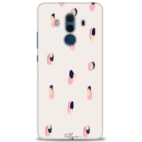 Huawei Mate 10 Pro Kılıf HD Baskılı Kılıf - Pembe Lacivert + Tam Ekran Koruyucu