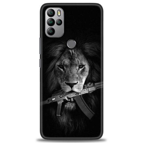 General Mobile GM 21 Pro Kılıf HD Baskılı Kılıf - Tüfek ve Aslan + Tam Ekran Koruyucu