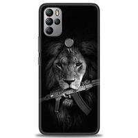 General Mobile GM 21 Pro Kılıf HD Baskılı Kılıf - Tüfek ve Aslan + Tam Ekran Koruyucu