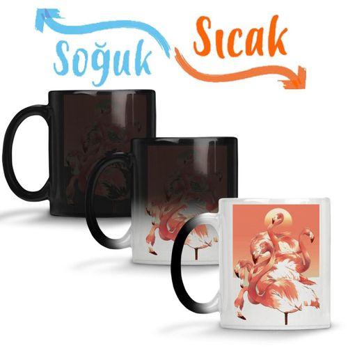 Flamingos Sihirli Kupa Bardak Porselen