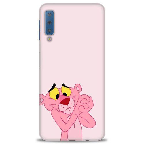Samsung Galaxy A7 2018 Kılıf HD Baskılı Kılıf - Pembe Panter + Tam Ekran Koruyucu