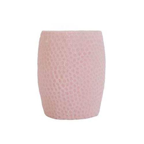 2 Adet Diş Fırçalık,Macunluk Pembe Petek Desenli Poliresin 8X8X10Cm 400Ml Banyo Seti