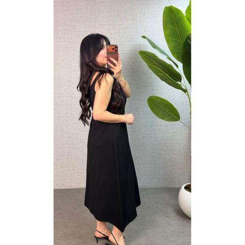 Kadın Askılı Yuvarlak Yaka Süprem Kumaş Elbise