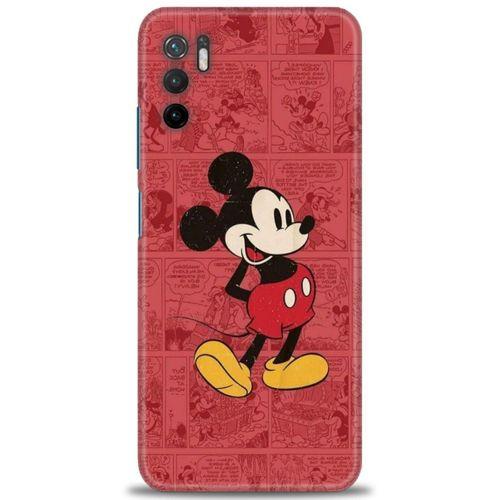 Xiaomi Redmi Note 10 5G Kılıf HD Baskılı Kılıf - Kırmızı Mickey + Tam Ekran Koruyucu
