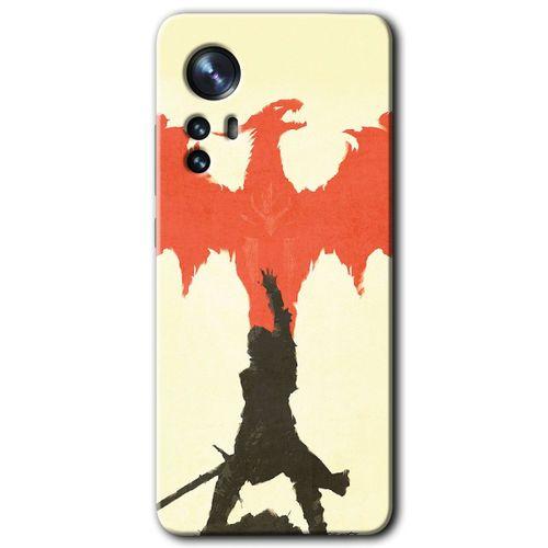 Xiaomi Mi 12 Pro Kılıf HD Desen Baskılı Arka Kapak - Dragon Hunter 1 + Kırılmaz Cam