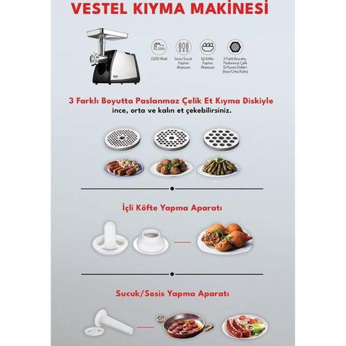 Vestel Kıyma Makinesi  - Elektrikli Kıyma Makinesi - 2200W