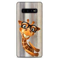 Lopard Samsung Galaxy S10 Plus Uyumlu Kılıf GameX (43) Thin Fit Kılıf Gözlüklü Zürafa