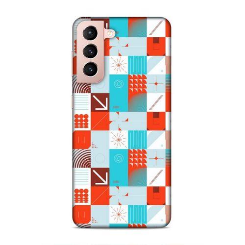 Samsung Galaxy S21 Uyumlu Kılıf Insomnia (33) Hybrid Kılıf Turkuaz Kırmızı