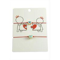 Kalp Nazar İp Bileklik 2 Adet