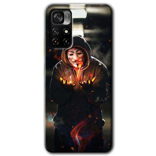 Poco M4 Pro 5G Kılıf HD Desen Baskılı Arka Kapak + Temperli Cam - V for Fire