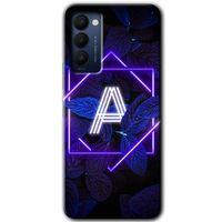 Tecno Camon 18P Kılıf HD Desen Baskılı Arka Kapak - Dark Neon Yaprak A Harfi + Kırılmaz Cam