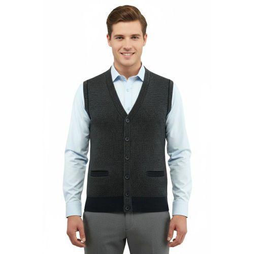 Erkek Düğmeli Yelek Cepli Çelik Örgü Klasik Kalıp 5208L BGL-ST04964