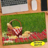 Yeşil Çimenler Üstünde Piknik Sepeti 240 Parça Puzzle Yapboz-066