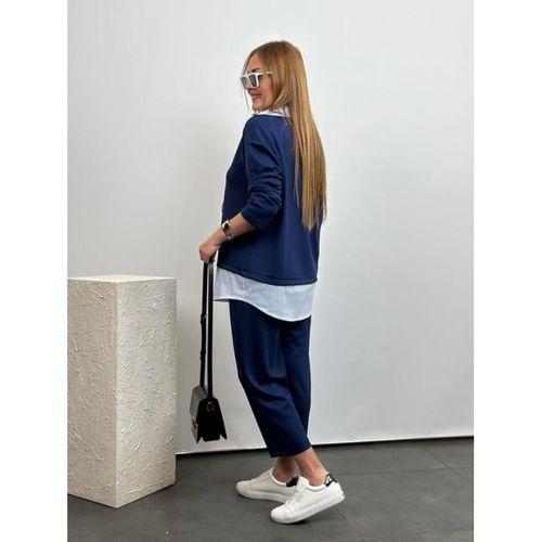 Polo Yaka Gömlekl Detay Salaş Balon Pantolunlu ıkılı Takım