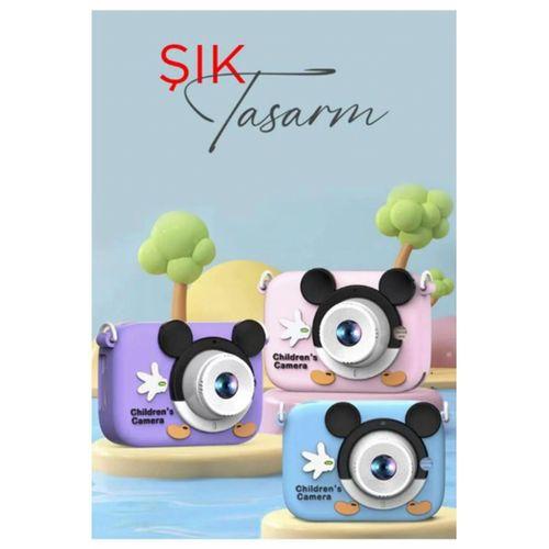 Mini 1080p Hd Çocuk Kamera Dijital Fotoğraf Makinesi 2.0 Inç Ekran 5 Adet Oyun Mor