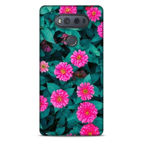 Lopard LG K61 Uyumlu Kılıf Bahar (39) Liquid Crystal Kılıf Fuşya Çiçekler