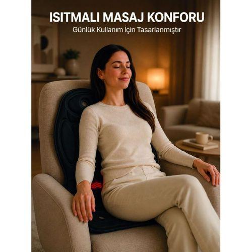 Sırt Bel Boyun Ve Kalça Destekli Isıtmalı Masaj Koltuğu Minderi