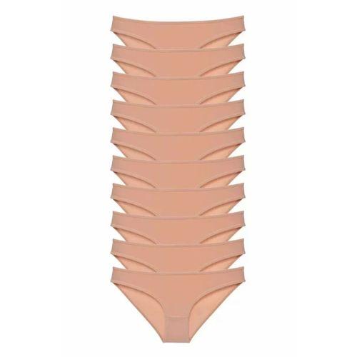 10 adet Süper Eko Set Likralı Kadın Slip Külot Ten