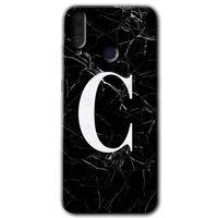 General Mobile GM 10 HD Baskılı Kılıf + 9D Tam Ekran Koruyucu - Siyah Mermer Desenli C Harfi