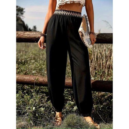 Kadın Yüksek Bel Beli Lastikli Dökümlü Ve Beli şeritli Pera Pantolon