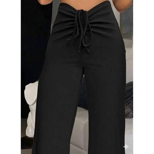 Kadın Yüksek Bel önden Büzgülü Ispanyol Ithal Krep Pantolon