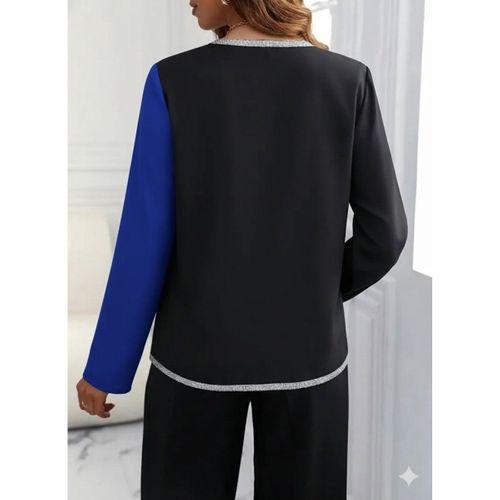 Kadın Uzun Kollu V Yakalı Pul Payet Işlemeli Ithal Krep Bluz