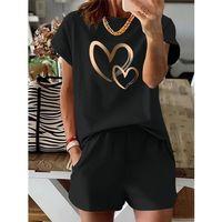 Kadın Kısa Kollu Bisiklet Yaka Viskon Iki Iplik Bluz Ve Short Ikili Takım